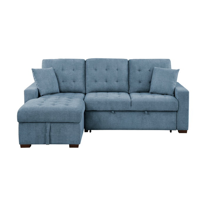 #Waitsfield Sectional w/Sleeper & Storage LAF BLUE