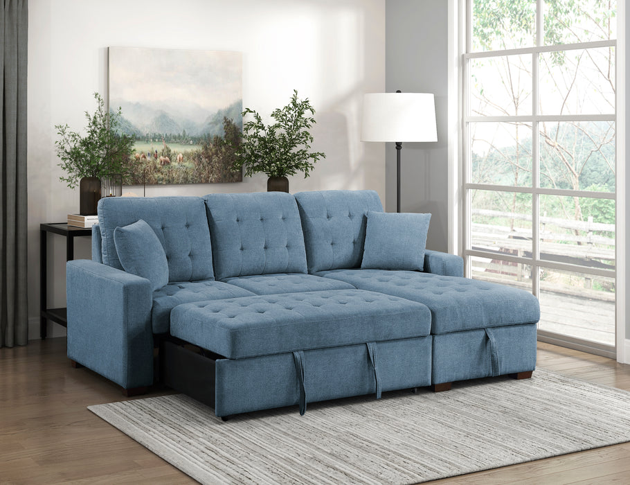 #Waitsfield Sectional w/Sleeper & Storage RAF BLUE