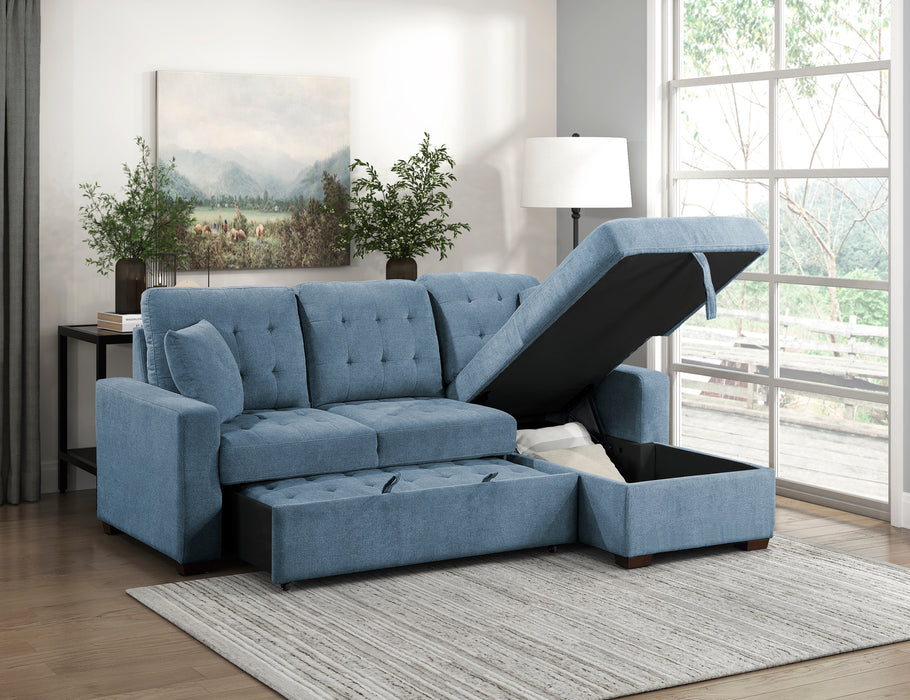 #Waitsfield Sectional w/Sleeper & Storage RAF BLUE