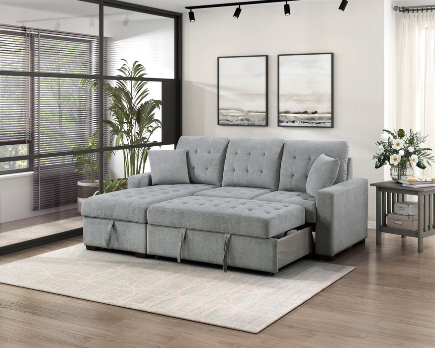 #Waitsfield Sectional w/Sleeper & Storage LAF GREY