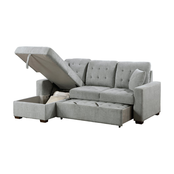 #Waitsfield Sectional w/Sleeper & Storage LAF GREY