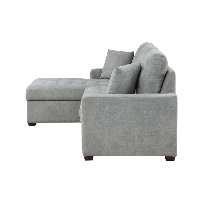 #Waitsfield Sectional w/Sleeper & Storage LAF GREY