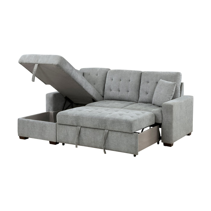 #Waitsfield Sectional w/Sleeper & Storage LAF GREY