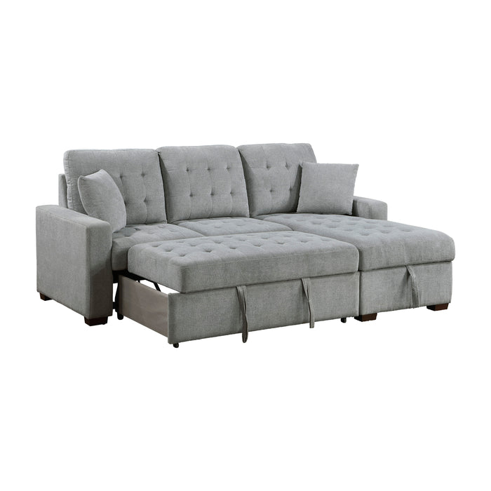 #Waitsfield Sectional w/Sleeper & Storage RAF GREY