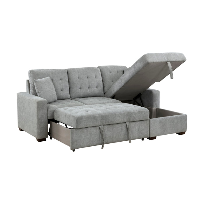 #Waitsfield Sectional w/Sleeper & Storage RAF GREY