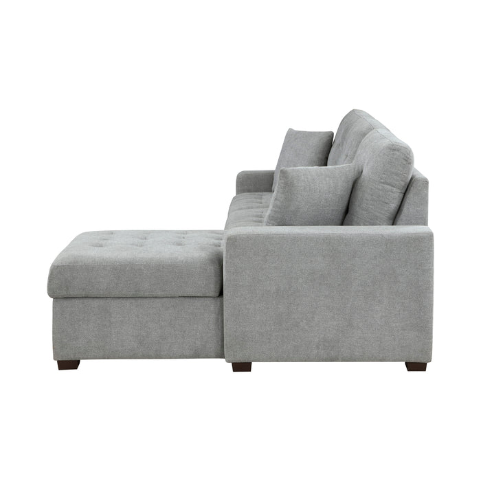 #Waitsfield Sectional w/Sleeper & Storage RAF GREY