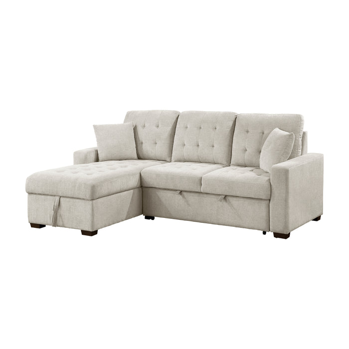 #Waitsfield Sectional w/Sleeper & Storage LAF SAND