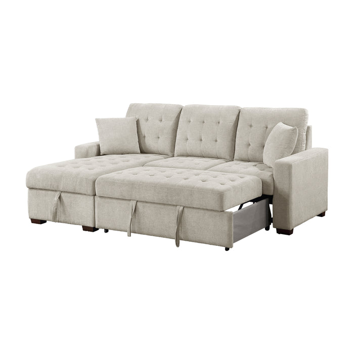 #Waitsfield Sectional w/Sleeper & Storage LAF SAND