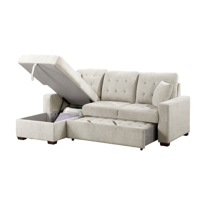 #Waitsfield Sectional w/Sleeper & Storage LAF SAND