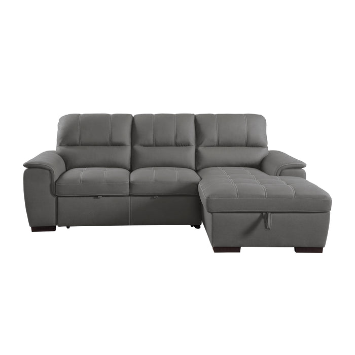 Andes 2-Pcs Sectional w/ Pull-out Bed & RAF ONLY w/ Hidden Storage GREY