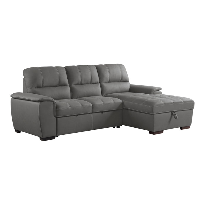 Andes 2-Pcs Sectional w/ Pull-out Bed & RAF ONLY w/ Hidden Storage GREY