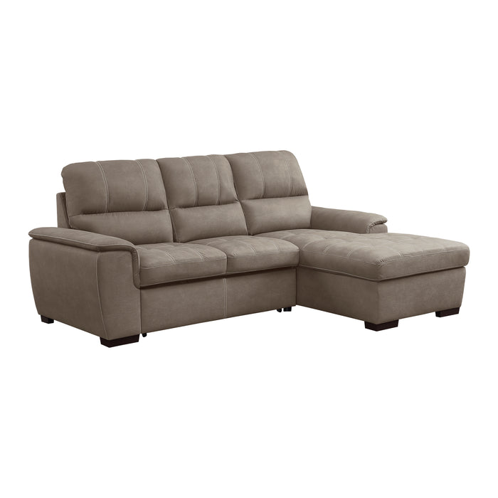 Andes 2-Pcs Sectional w/ Pull-out Bed & RAF ONLY w/ Hidden Storage TAUPE