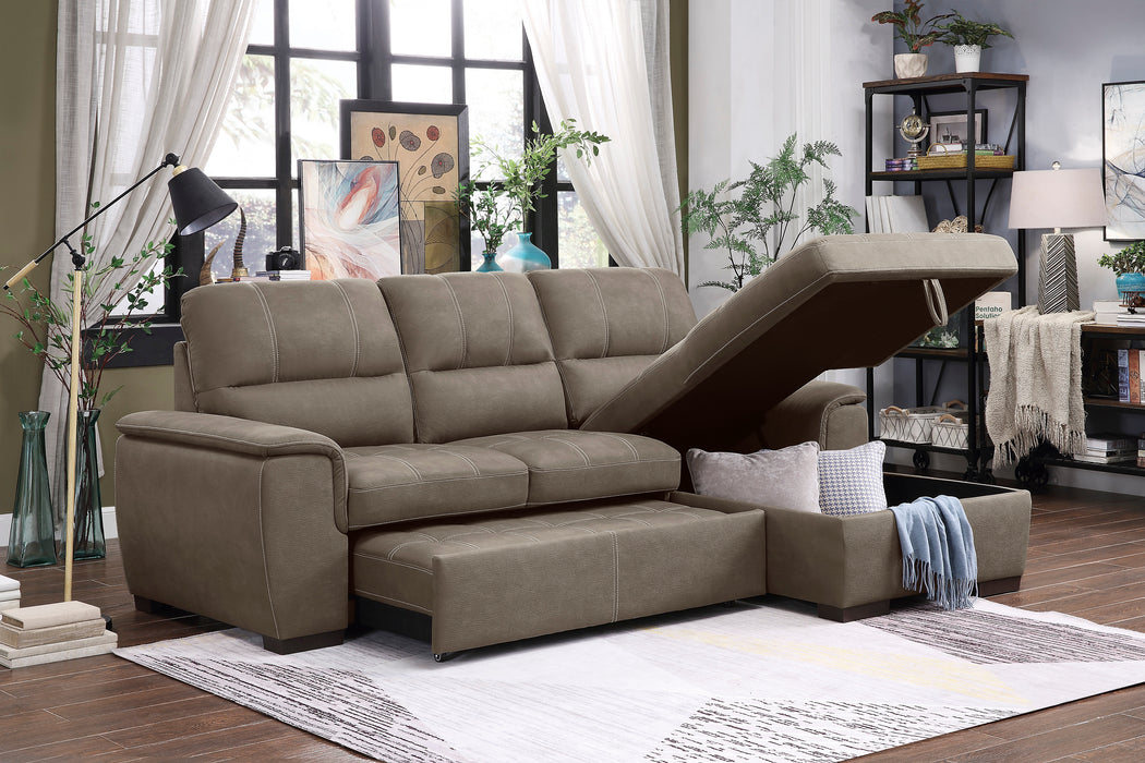 Andes 2-Pcs Sectional w/ Pull-out Bed & RAF ONLY w/ Hidden Storage TAUPE