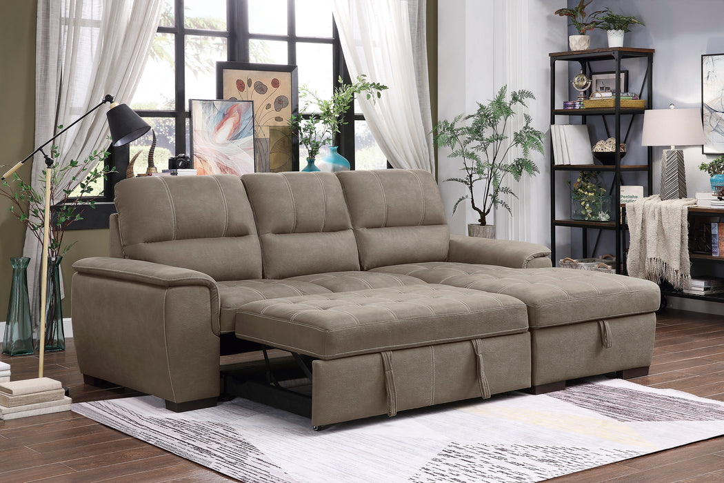 Andes 2-Pcs Sectional w/ Pull-out Bed & RAF ONLY w/ Hidden Storage TAUPE