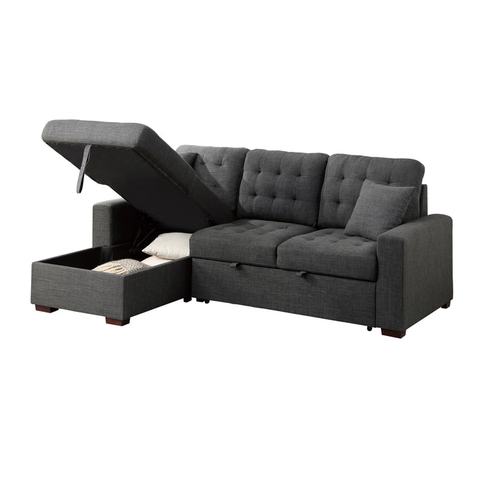 #McCafferty Sectional w/Sleeper & Storage LAF GREY