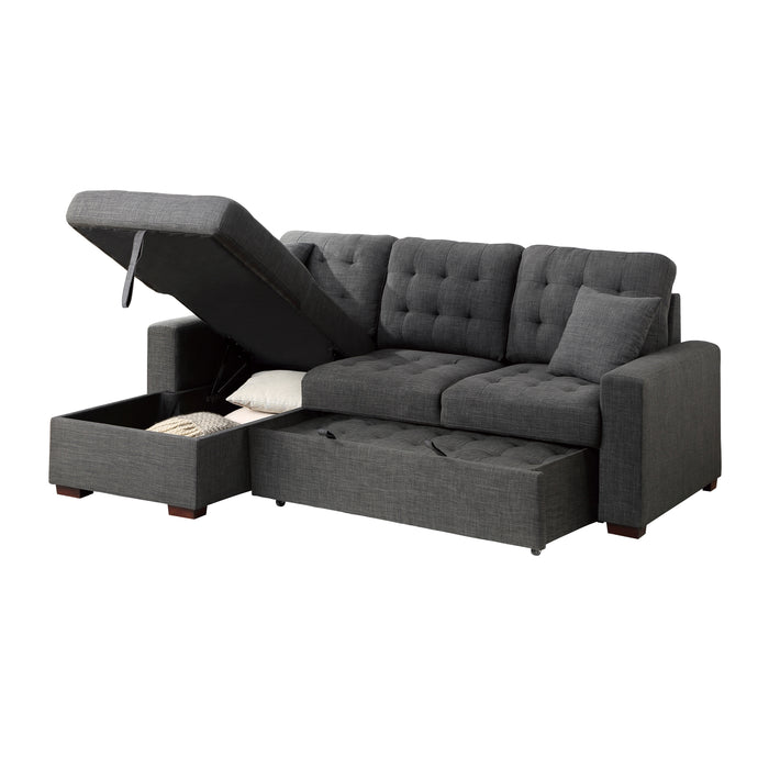 #McCafferty Sectional w/Sleeper & Storage LAF GREY