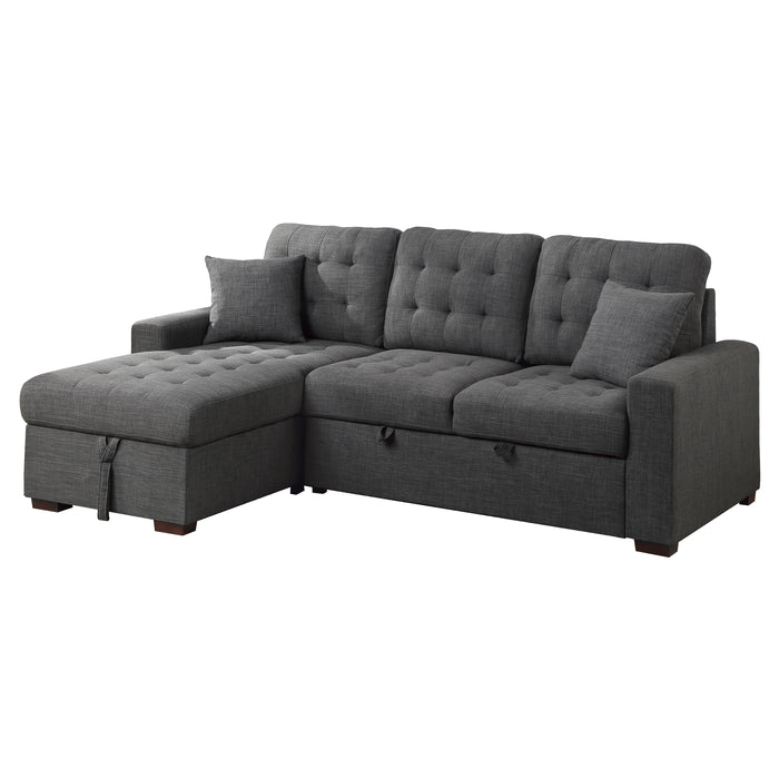 #McCafferty Sectional w/Sleeper & Storage LAF GREY