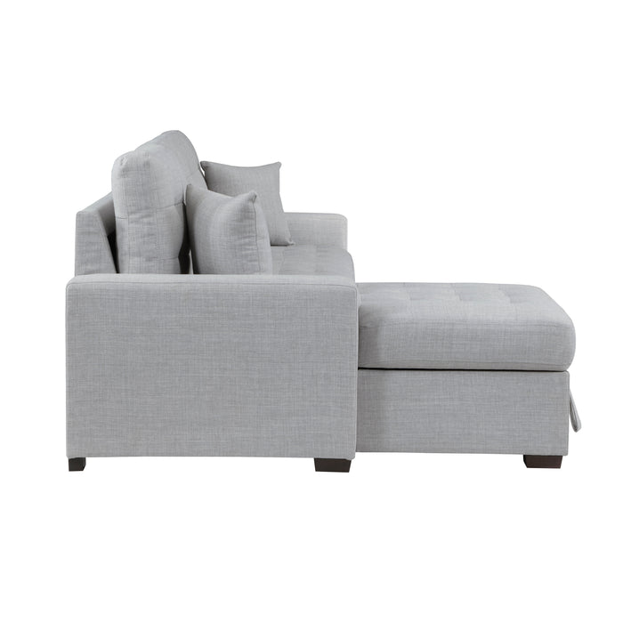 #McCafferty Sectional w/Sleeper & Storage LAF LITE GREY