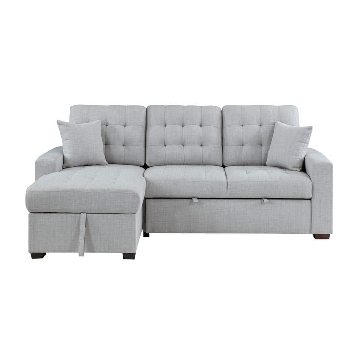 #McCafferty Sectional w/Sleeper & Storage LAF LITE GREY