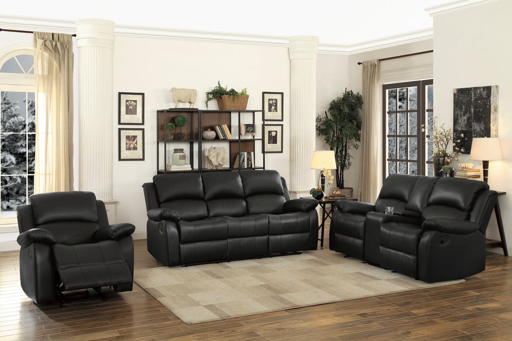 Clarkdale Recliner Loveseat BLACK VINYL