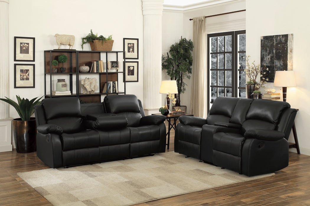 Clarkdale Recliner Loveseat BLACK VINYL