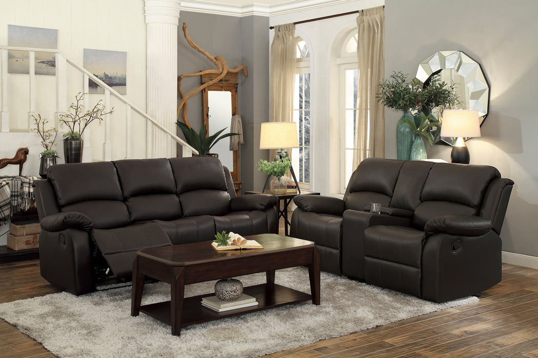 Clarkdale Recliner Loveseat DARK BROWN VINYL