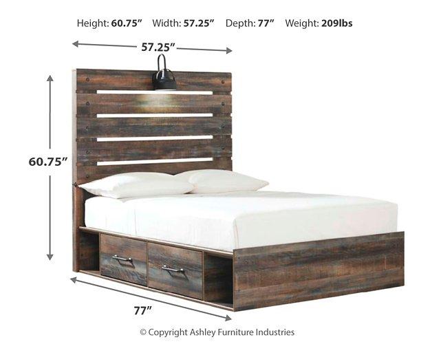 Drystan Bed with 2 Storage Drawers