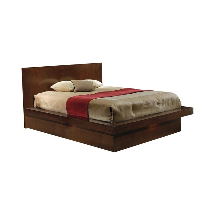 Jessica Eastern King Platform Bed with Rail Seating Cappuccino