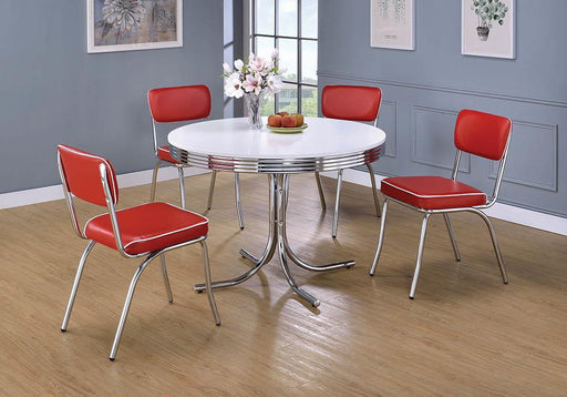 retro-white-and-chrome-dining-table