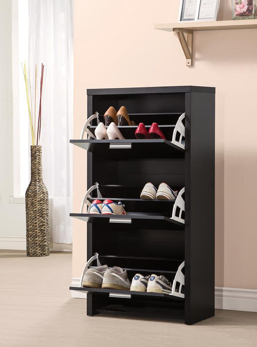 transitional-black-shoe-rack