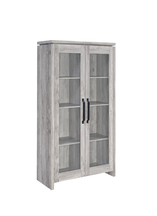 Alejo 2-door Tall Cabinet Grey Driftwood