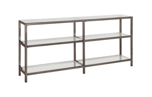 g801018-contemporary-black-nickel-two-tier-double-bookcase