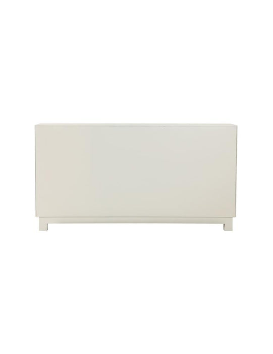 Voula Rectangular 4-door Accent Cabinet White and Gold