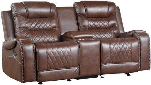 homelegance-furniture-putnam-double-glider-reclining-loveseat-in-brown-9405br-2