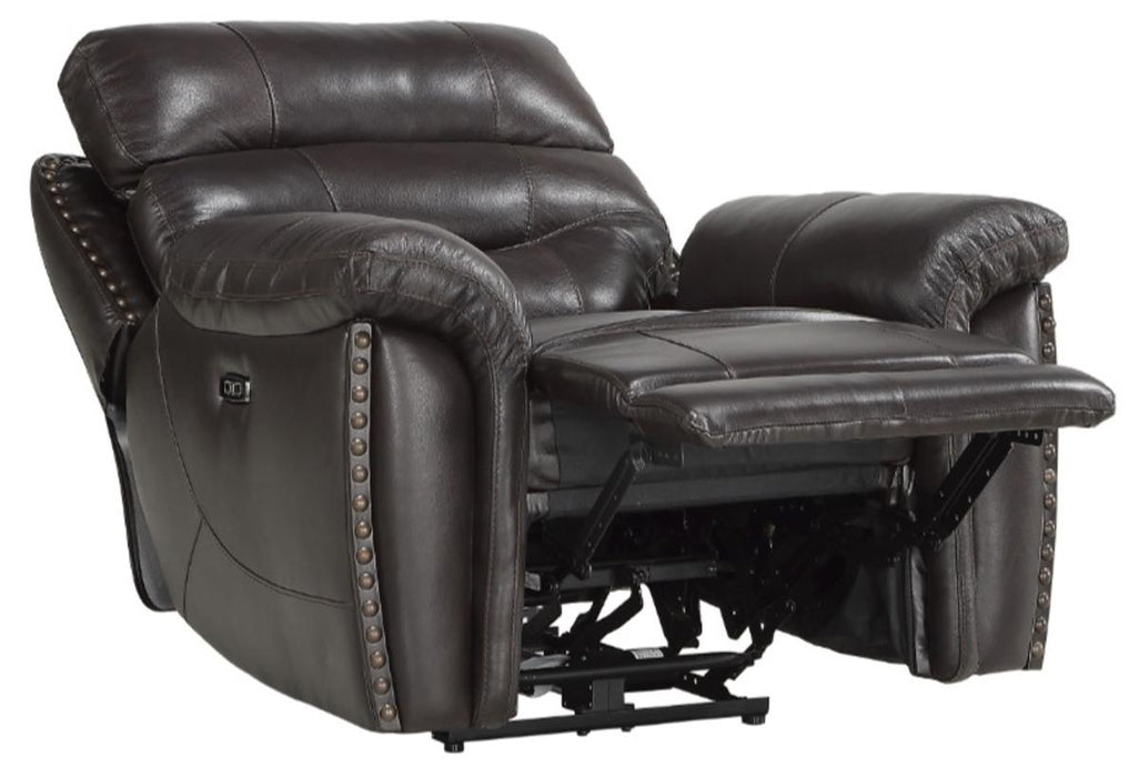 Lance Power Reclining Chair with Power Headrest and USB Port in Brown 9527BRW-1PWH