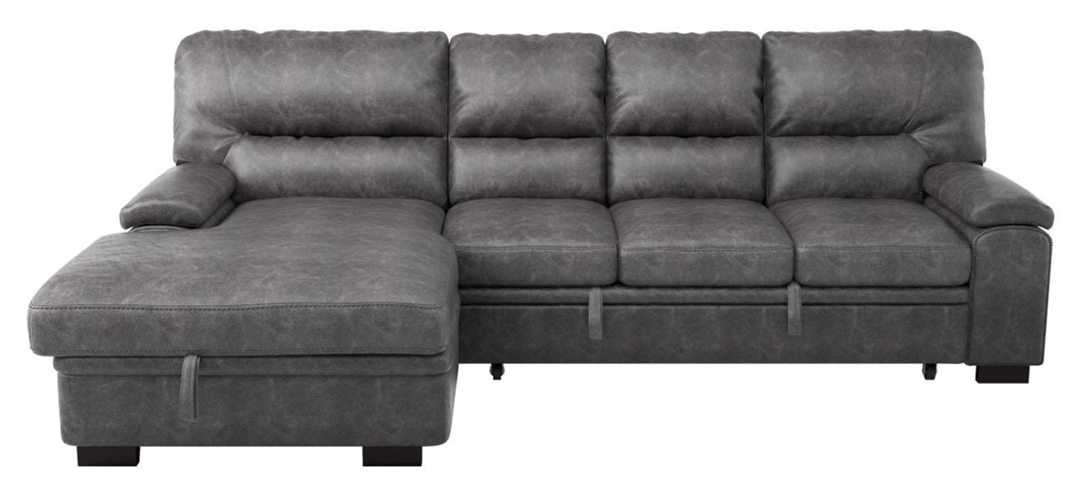 Michigan Sectional with Pull Out Bed and Left Chaise in Dark Gray 9407DG2LC3R