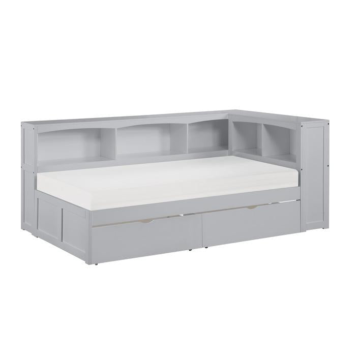 B2063BC-1BCT - (4) Twin Bookcase Corner Bed with Storage Boxes image