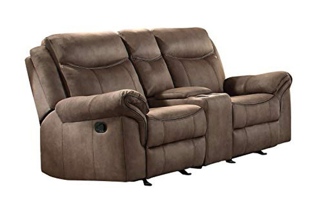 Aram Double Glider Reclining Loveseat in Dark Brown 8206NF-2