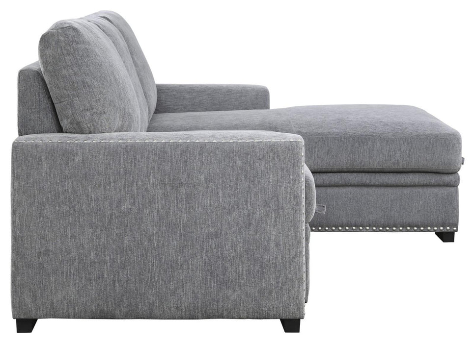 Morelia 2pc Sectional with Pull Out Bed and Right Chaise in Dark Gray 9468DG2RC2L