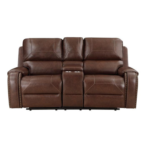 8549brw-2-double-glider-reclining-love-seat-with-center-console-receptacles-and-usb-ports