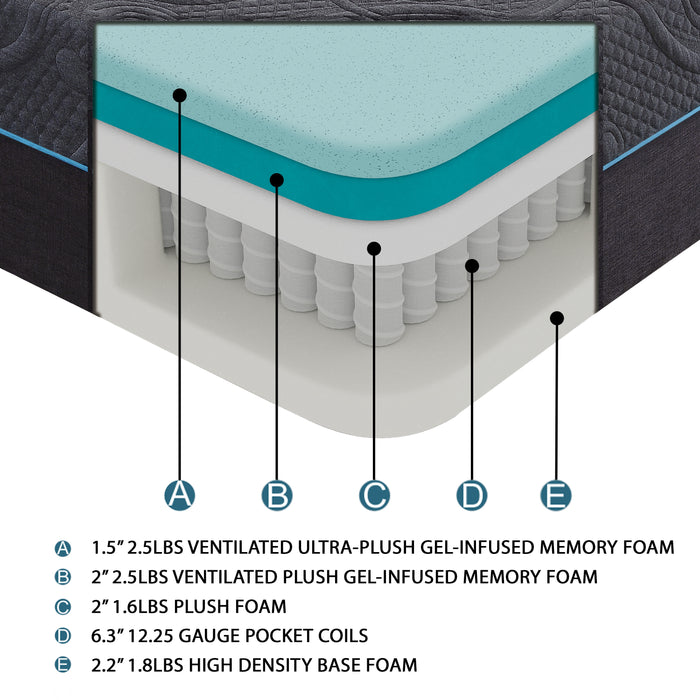 QUEEN 14'' Gel-Infused Memory Foam Hybrid-Mira Collection