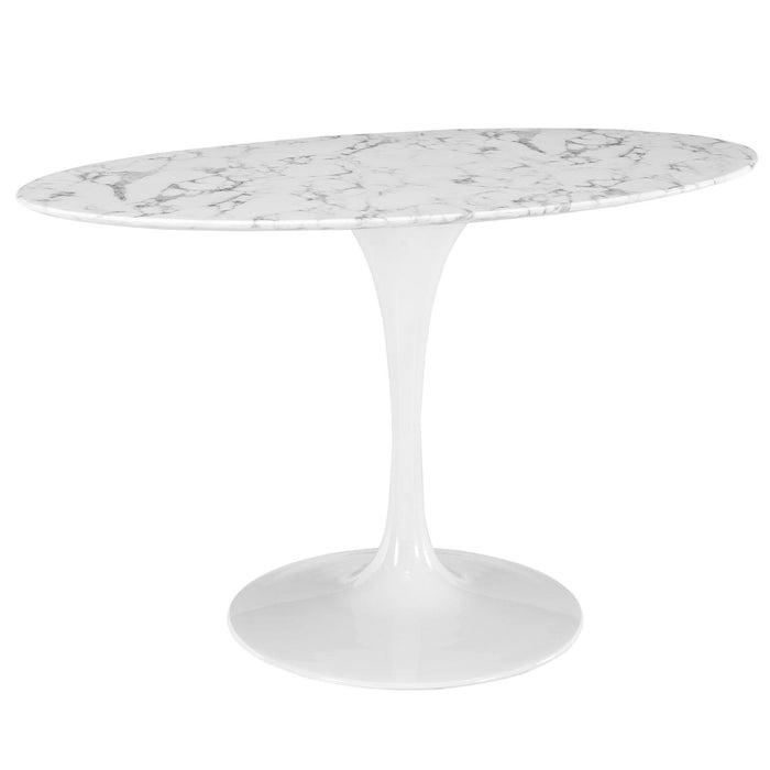 Lippa 54" Oval Artificial Marble Dining Table