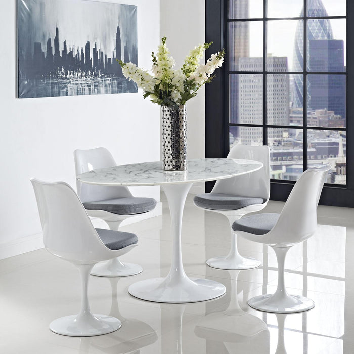 Lippa 60" Oval Artificial Marble Dining Table