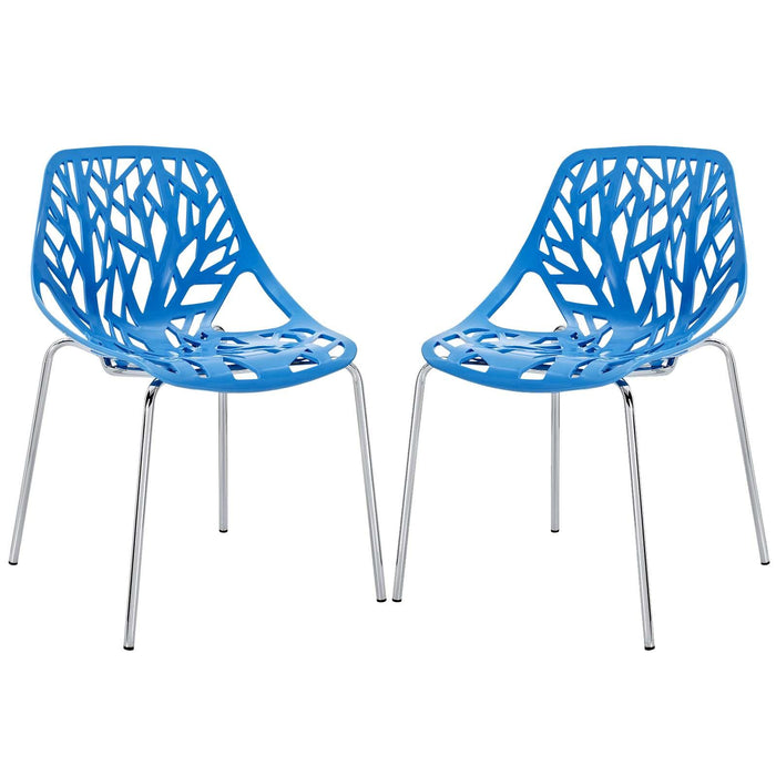 Stencil Dining Side Chair Plastic Set of 2 image