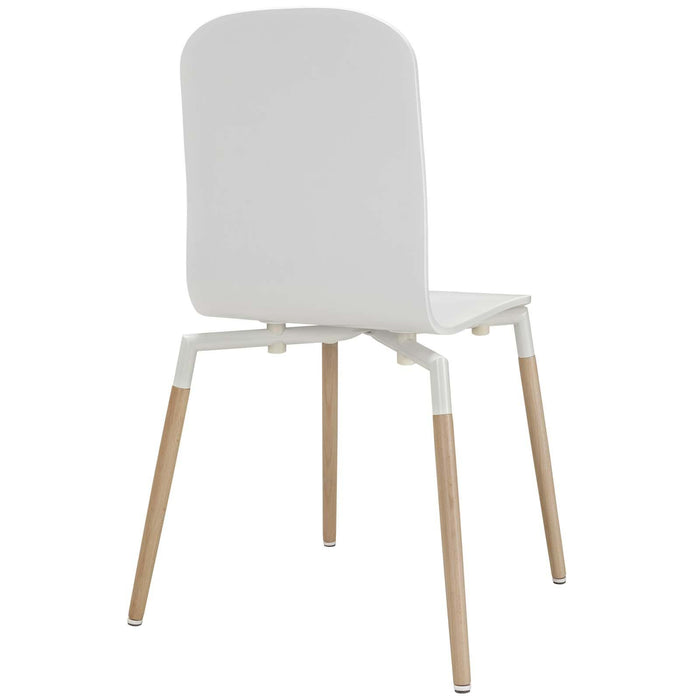 Stack Dining Chairs and Table Wood Set of 5