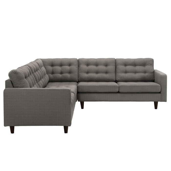 Empress 3 Piece Upholstered Fabric Sectional Sofa Set