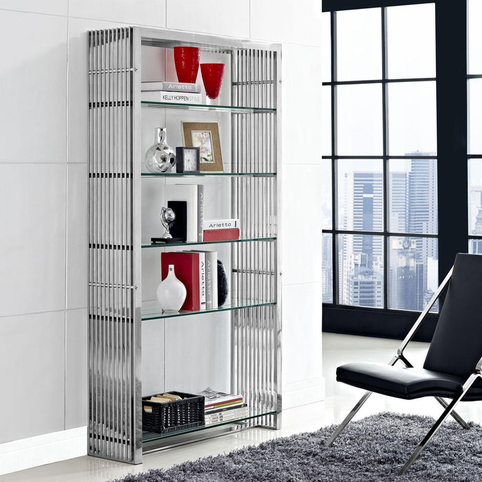 Gridiron Stainless Steel Bookshelf