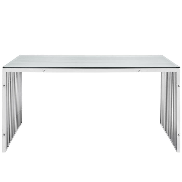 Gridiron Stainless Steel Rectangle Dining Table