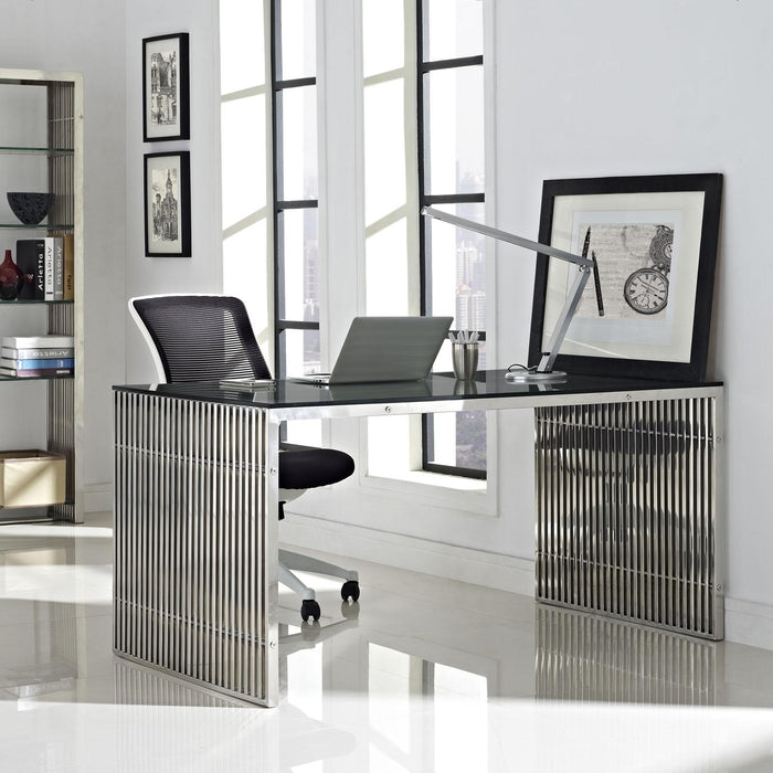 Gridiron Stainless Steel Rectangle Dining Table