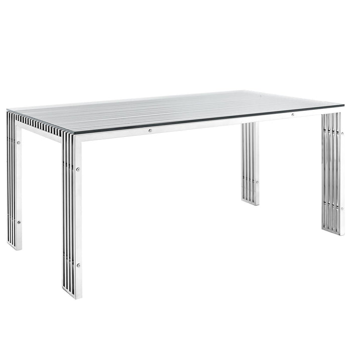 Gridiron Stainless Steel Rectangle Dining Table